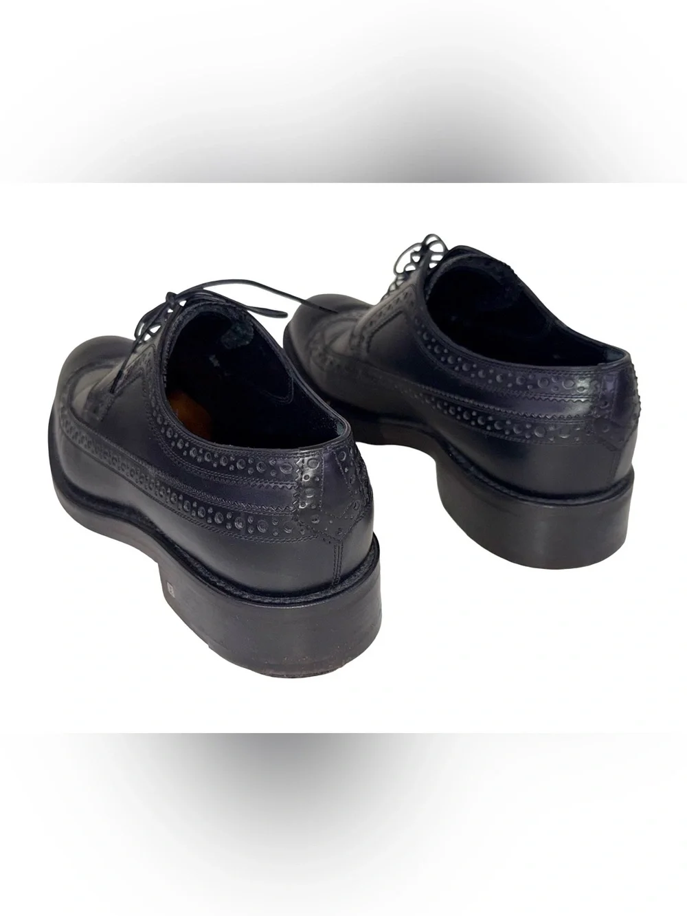 LOUIS VUITTON BLACK LEATHER BROGUES DERBY SHOES